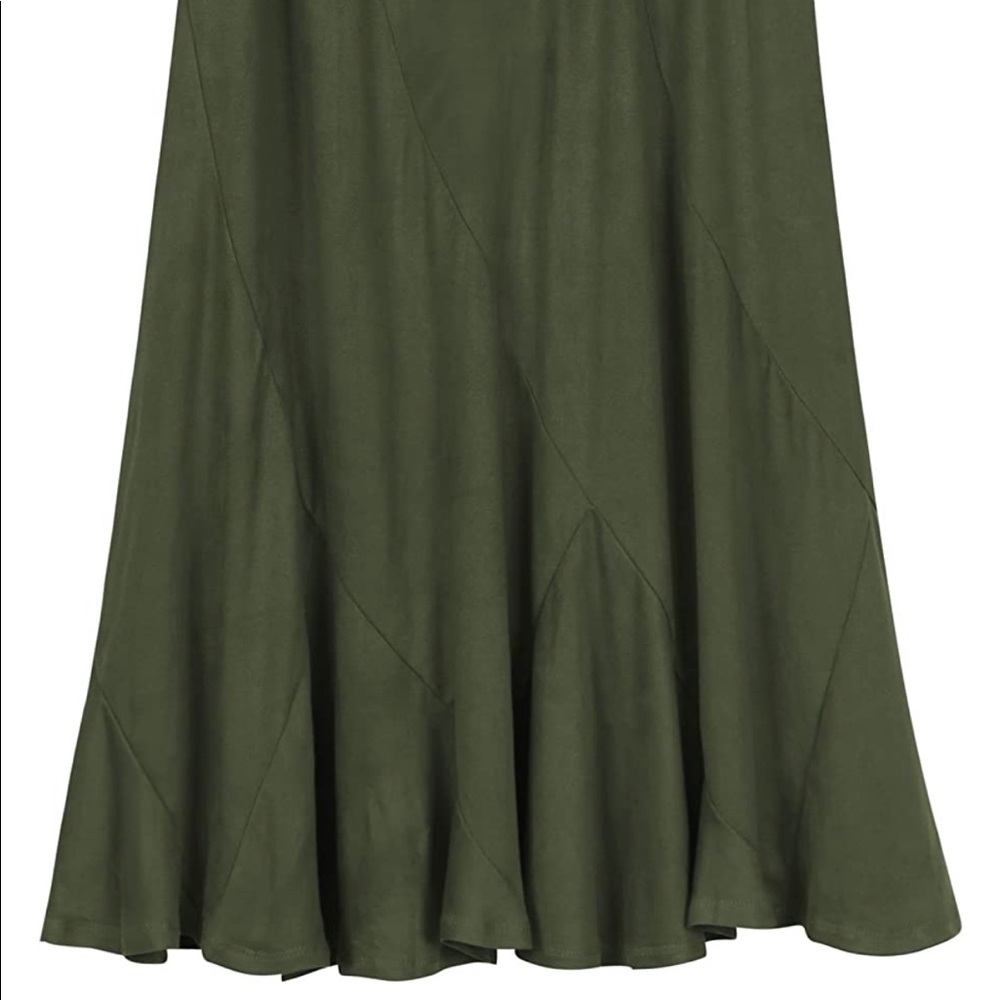 Urban CoCo Women's Vintage Elastic Waist A-Line Long Midi Skirt